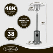 Well Traveled Living Hammered Platinum Commercial Propane Patio Heater | GW STORE