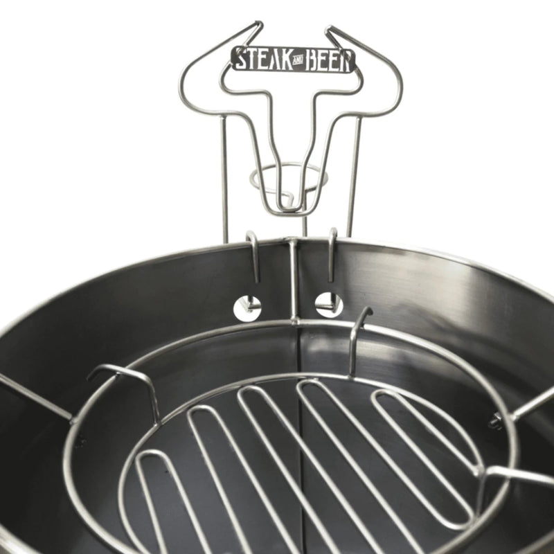 Steak & Beer Stainless Steel BBQ Barrel Lid Holder for Safer Outdoor Cooking | GW STORE