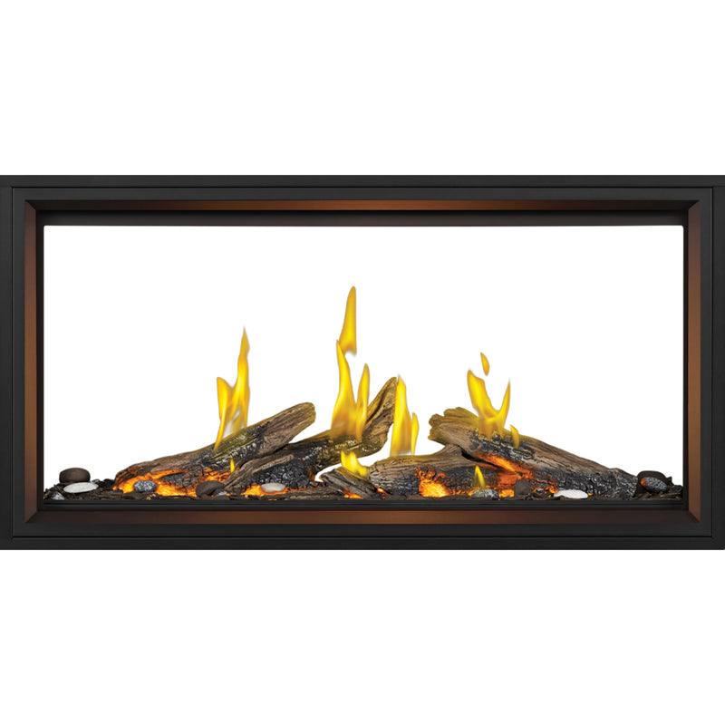 Napoleon Tall Linear Vector™ 50 Natural Gas Direct Vent See Through Fireplace w/ Luminous Logs - Electronic Ignition | GW STORE
