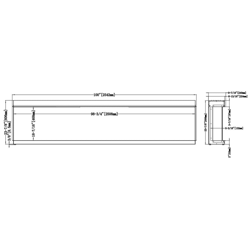 Modern Flames 100 Inch Orion Multi HelioVision Linear Electric Fireplace | GW STORE