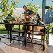 Big Green Egg Large Charcoal Grill in Modular Nest with Expansion & 3 Acacia Inserts Package | GW STORE