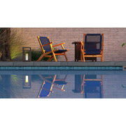 Well Traveled Living Vega Natural Stain Outdoor Chair in Navy Blue Cording | GW STORE