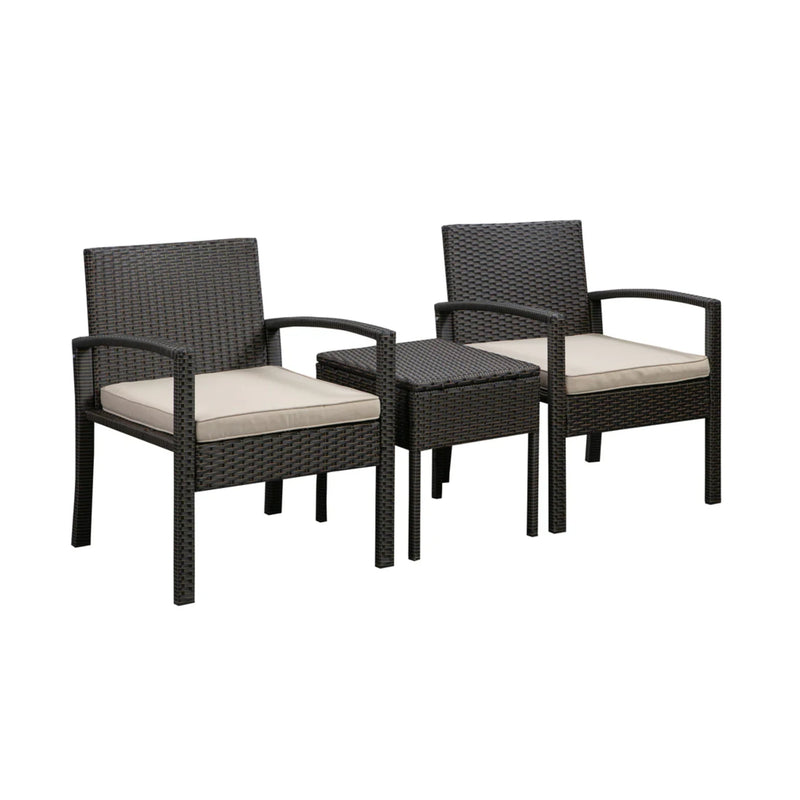 Well Traveled Living Bern Balcony Chat Set in Mocha Wicker | GW STORE