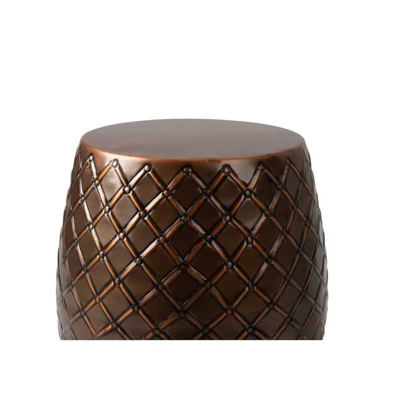 Well Traveled Living Copper Finish Braga Metal Stool-Table-Container | GW STORE