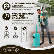 Well Traveled Living Aqua Blue Powder Coated Propane Patio Heater | GW STORE