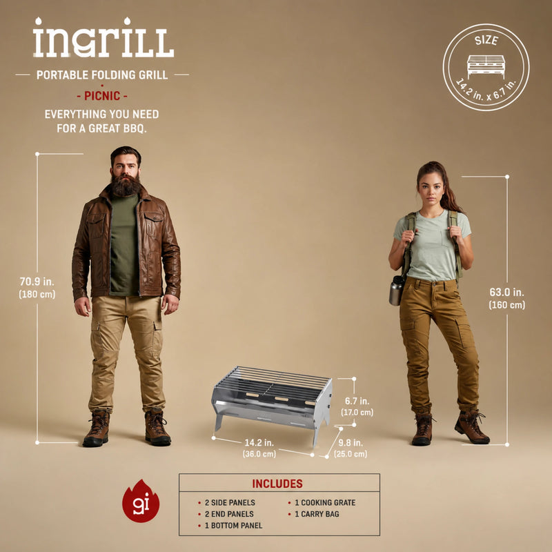 Ingrill Stainless Steel Charcoal Portable Grill | GW STORE
