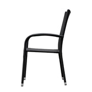 Well Traveled Living Set of 4 Black Morgan Outdoor Wicker Chairs | GW STORE