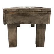 Huntley Pet Berjen Table Small Double Feeder, Brown Wash | GW STORE