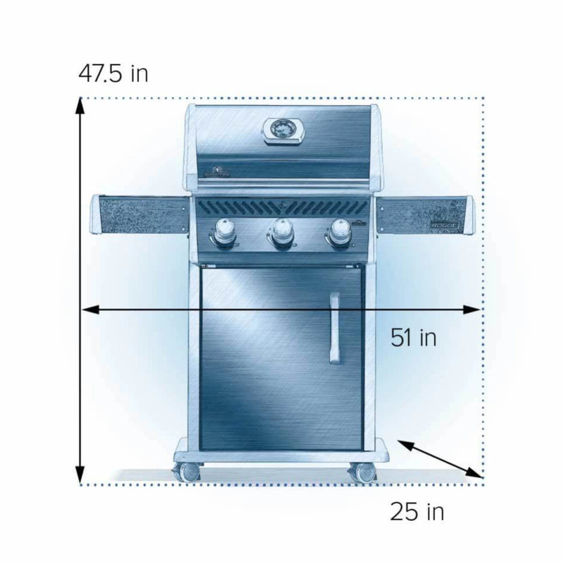 Napoleon Rogue 425 Freestanding Propane Gas Grill w/ Stainless Steel Grids