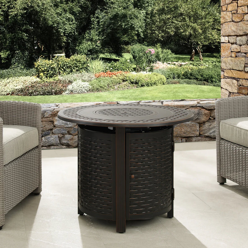 Well Traveled Living Hendricks Aluminum 34" Round Propane Fire Pit | GW STORE