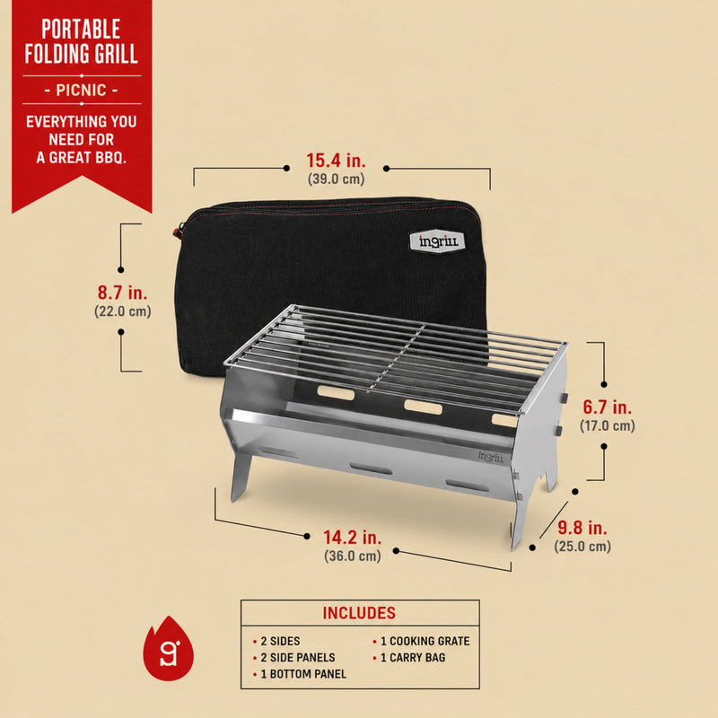 Ingrill Stainless Steel Charcoal Portable Grill | GW STORE