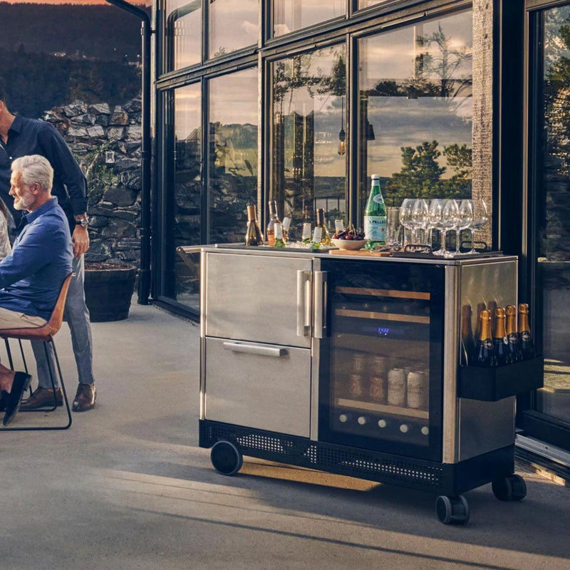 Dometic MoBar 550S Outdoor Mobile Bar with Dual Zone Refrigerator and Bar Top Accessory | GW STORE