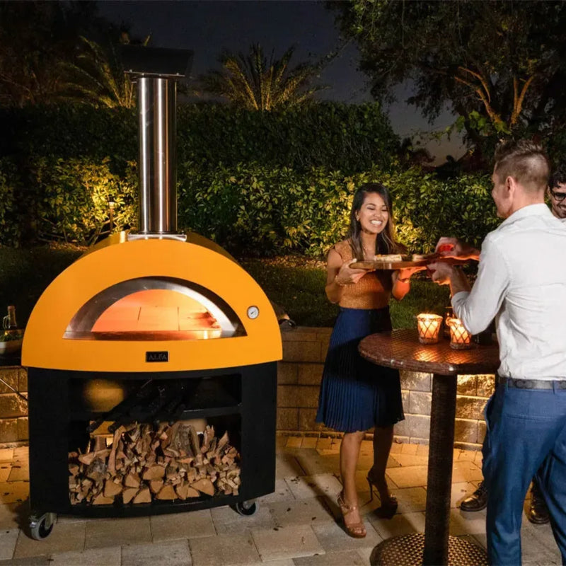 Alfa Moderno Imperial Yellow 5 Pizze Natural Gas Oven | GW STORE
