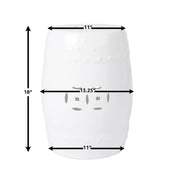 Well Traveled Living Double-Medallion Ceramic Stool in Optic White | GW STORE