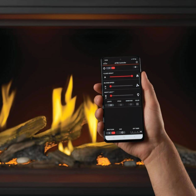 Napoleon Tall Vector™ 62 Direct Vent Natural Gas Fireplace w/ Luminous Logs - Electronic Ignition | GW STORE