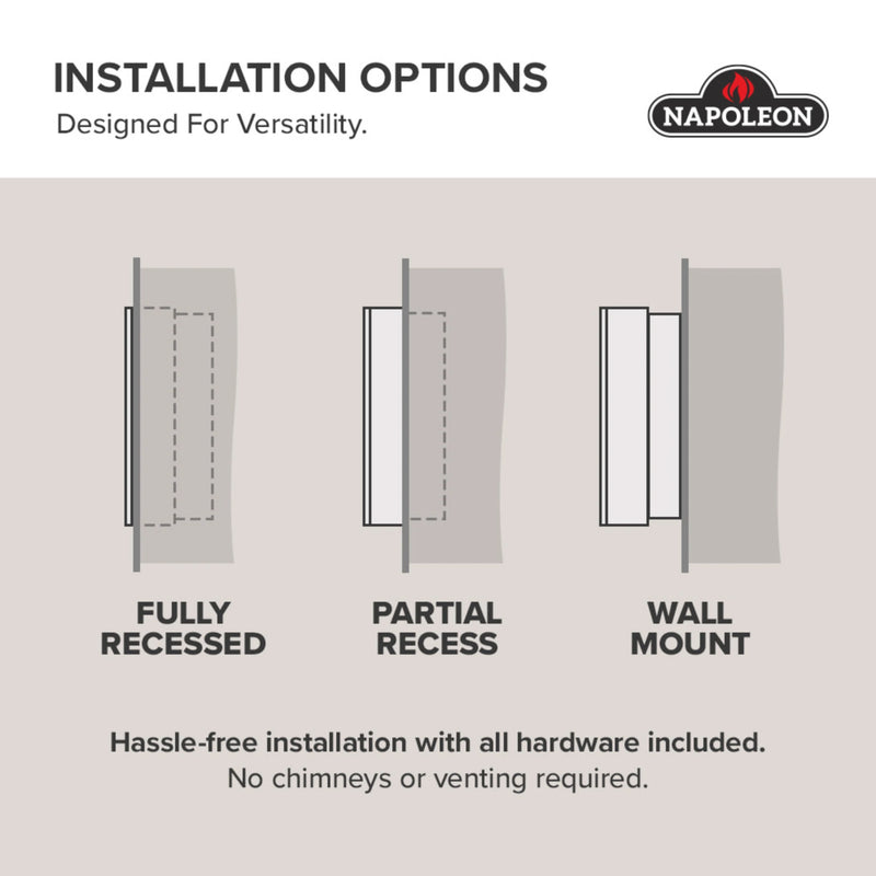 Napoleon Entice™ 72 Wall-Hanging Electric Fireplace | GW STORE