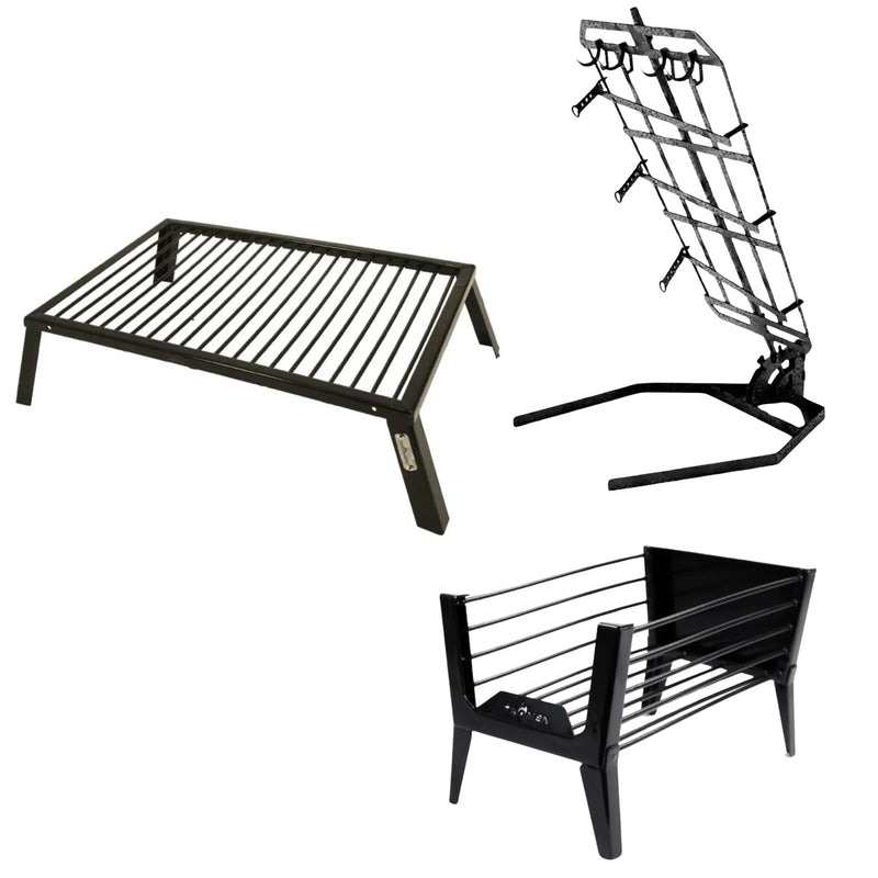 Tromen 24-Inch Portable Charcoal Grill Insert with Cross & Brazier Firebox Bundle