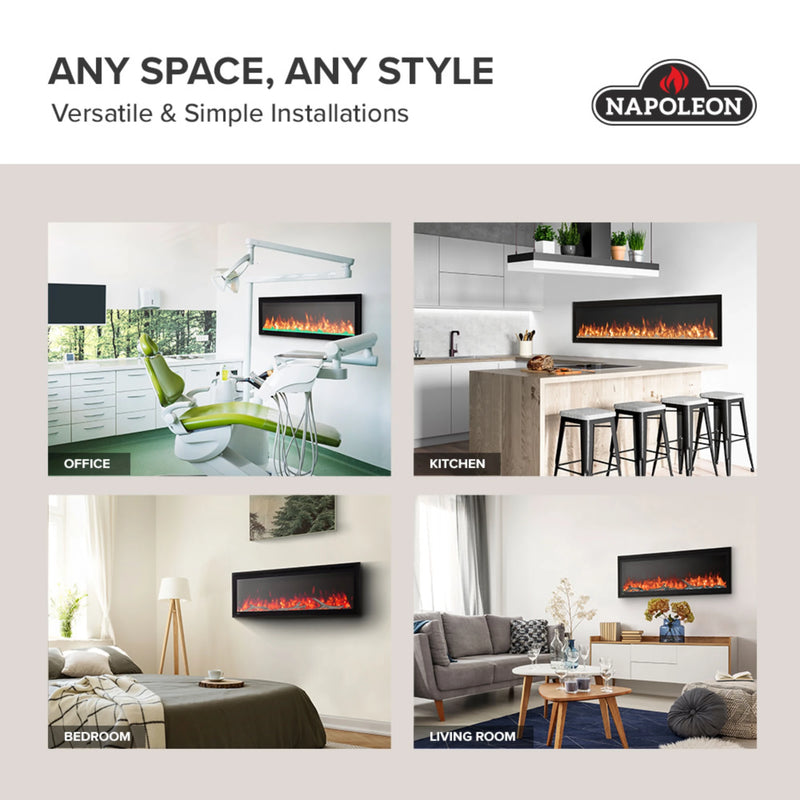 Napoleon Entice™ 72 Wall-Hanging Electric Fireplace | GW STORE