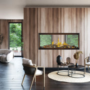 Napoleon Tall Linear Vector™ 62 See Through Direct Vent Natural Gas Fireplace w/ Luminous Logs - Electronic Ignition | GW STORE