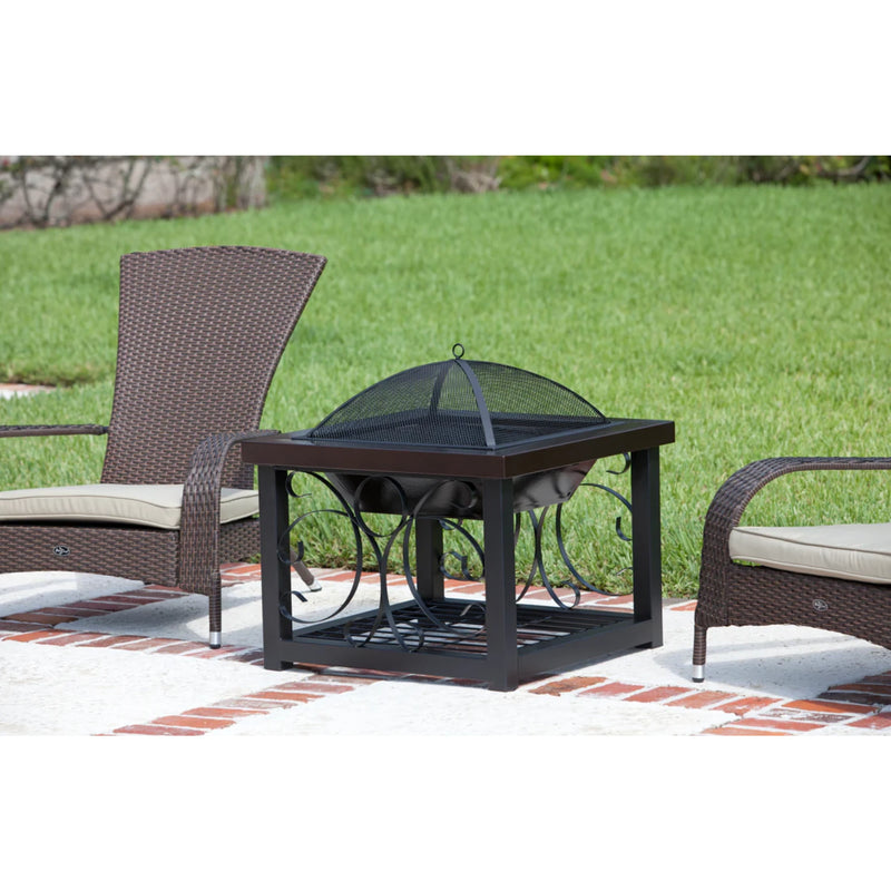 Well Traveled Living Hammer Tone Bronze Finish Cocktail Table Fire Pit | GW STORE