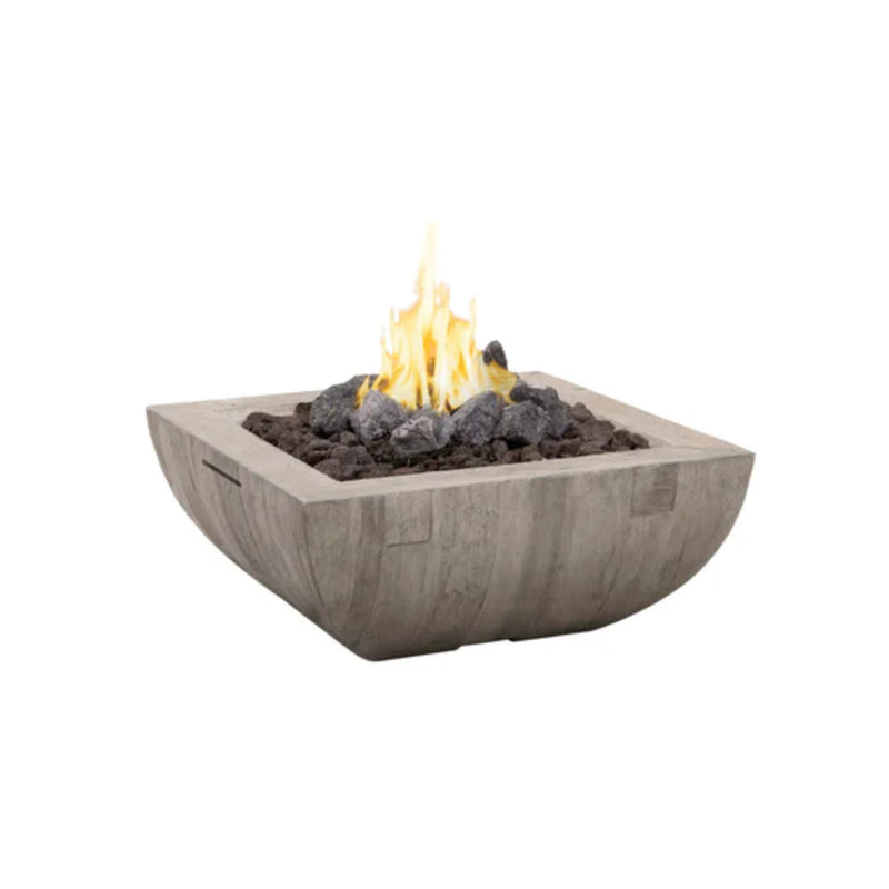 American Fyre Desings 36 Inch Bordeaux Square Reclaimed Wood Fire Bowl | GW STORE