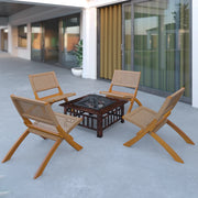 Well Traveled Living Sava Folding Chair in Tan Wicker | GW STORE