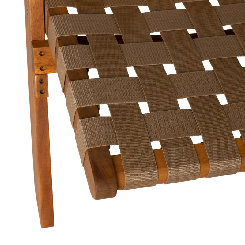 Well Traveled Living Sava Folding Chair in Brown Webbing | GW STORE