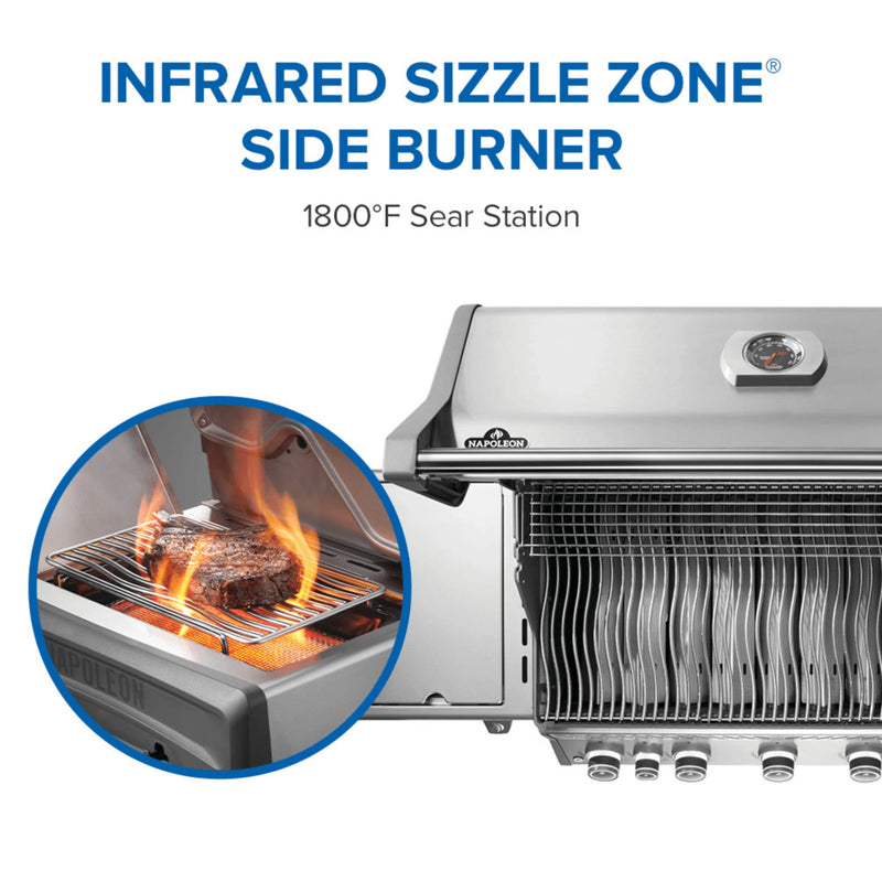 Napoleon Rogue PRO 625 SIB Freestanding Gas Grill w/ Infrared Side Burner | GW STORE