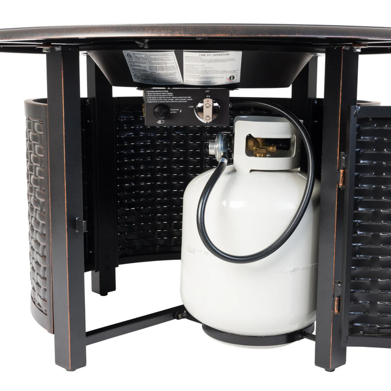 Well Traveled Living Florence Woven Aluminum Propane Fire Pit | GW STORE