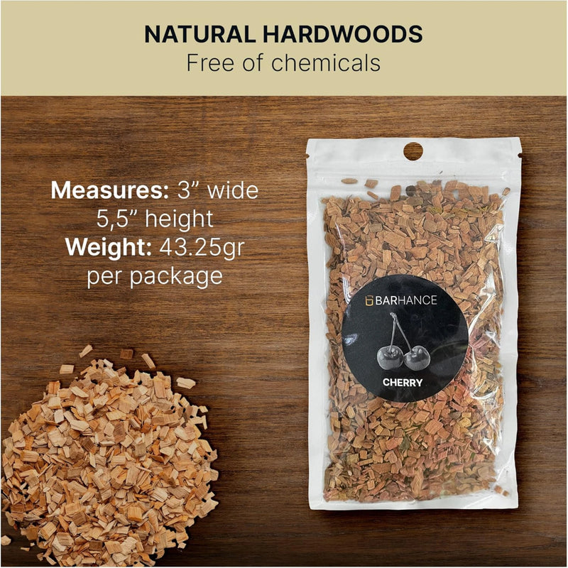 Barhance Cocktail Smoker Wood Chips Set (Oak, Pecan, Cherry, Apple)