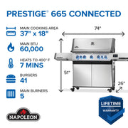 Napoleon Prestige 665 Connected RSIB w/ Infrared Side and Rear Burner | GW STORE