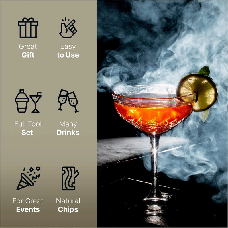 Barhance Cocktail Smoker Wood Chips Set (Oak, Pecan, Cherry, Apple)