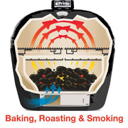 Primo Oval XL 400 Ceramic Kamado Grill On Steel Cart w/ 2-Piece Island Side Shelves & Stainless Steel Grates | GW STORE