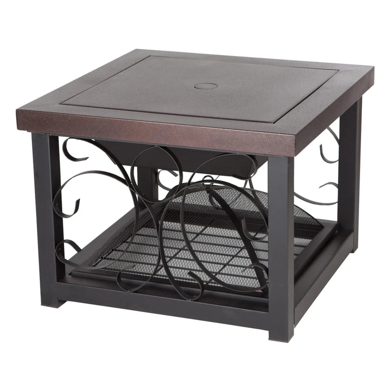 Well Traveled Living Hammer Tone Bronze Finish Cocktail Table Fire Pit | GW STORE