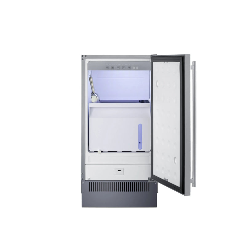 Summit BIM271OS Outdoor Clear Icemaker Stainless Steel Built-in Undercounter | GW STORE