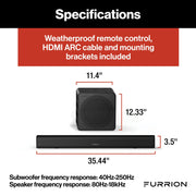 Furrion Aurora® 2.1 Outdoor Soundbar Speaker with Wireless Subwoofer #FSBNN30MX | GW STORE