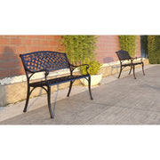 Well Traveled Living Scarlet Aluminum Patio Bench in Antique Bronze | GW STORE