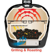 Primo Jack Daniels Edition Oval XL 400 Ceramic Kamado Grill On Curved Cypress Table w/ Stainless Steel Grates | GW STORE