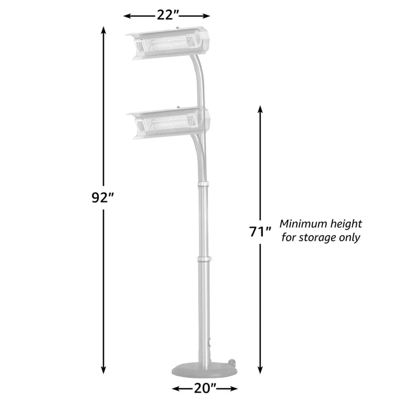 Well Traveled Living Telescoping Offset Pole Mounted Infrared Patio Heater | GW STORE