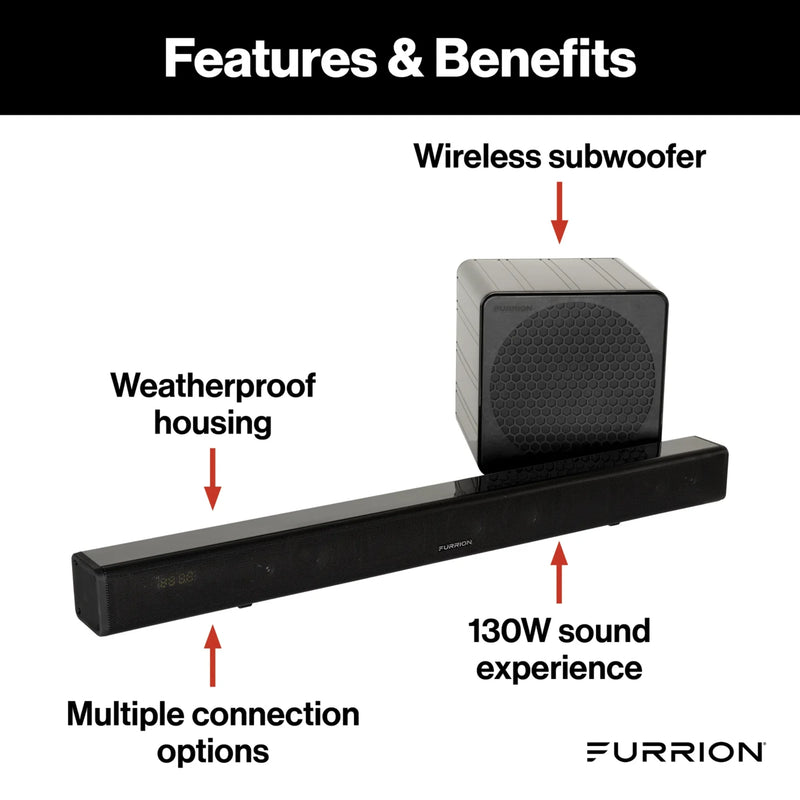 Furrion Aurora® 2.1 Outdoor Soundbar Speaker with Wireless Subwoofer #FSBNN30MX | GW STORE