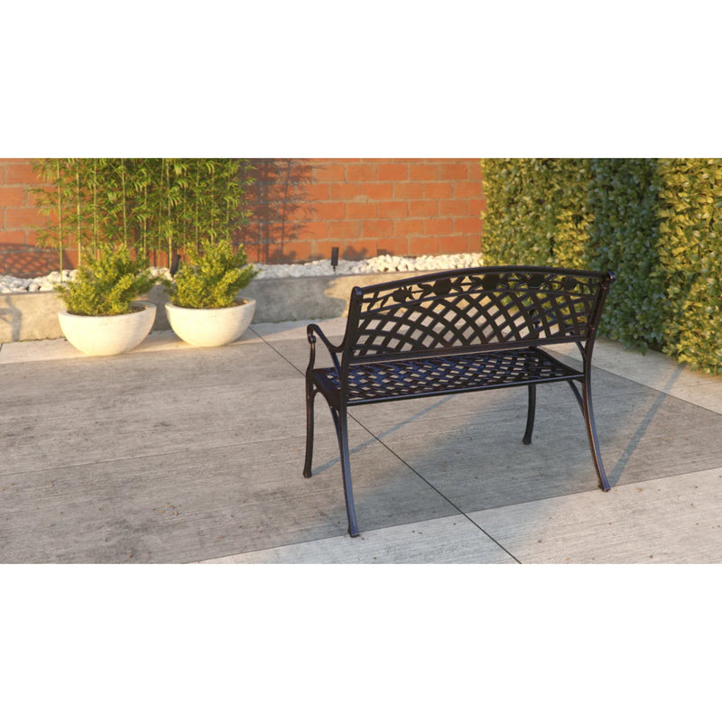 Well Traveled Living Scarlet Aluminum Patio Bench in Antique Bronze | GW STORE