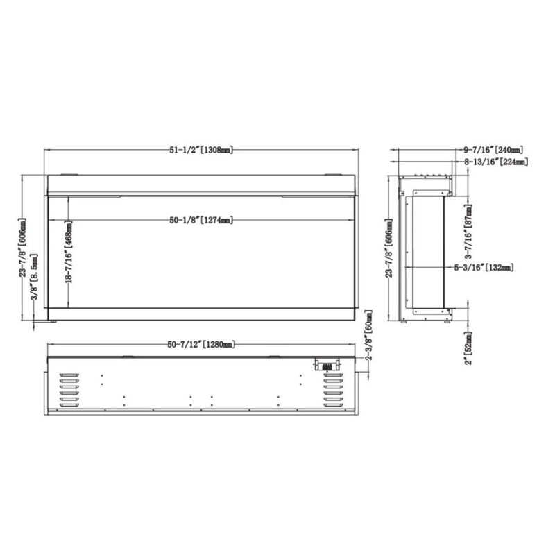 Modern Flames 52 Inch Orion Multi HelioVision Linear Electric Fireplace | GW STORE