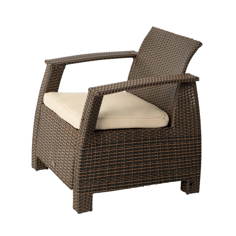 Well Traveled Living Bondi Deluxe Armchair in Mocha Wicker | GW STORE