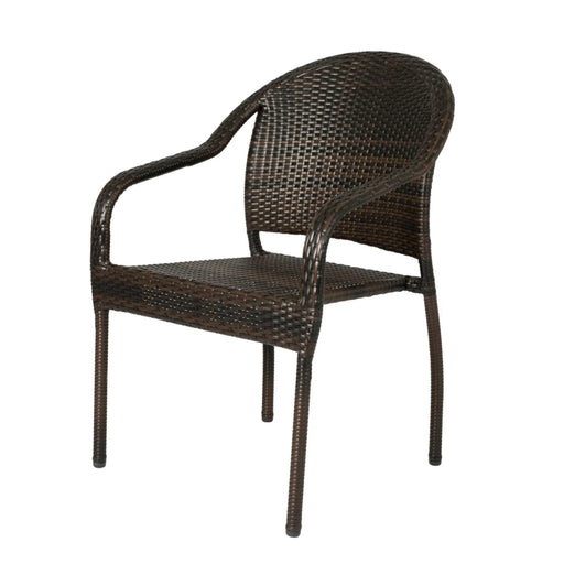 Well Traveled Living Rhodos Café Chair in Mocha All-weather Wicker Set | GW STORE