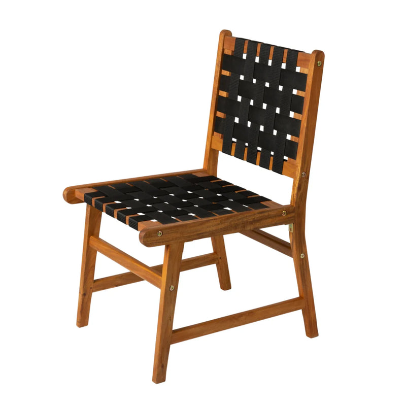 Well Traveled Living Sava Dining Side Chair in Black Webbing | GW STORE