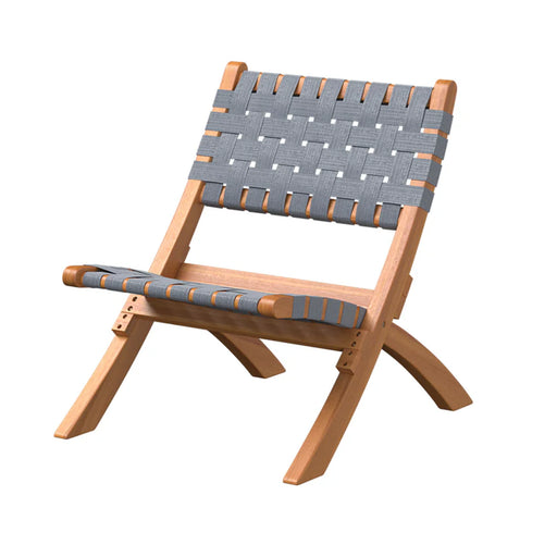 Well Traveled Living Sava Folding Chair in Warm Gray Webbing | GW STORE