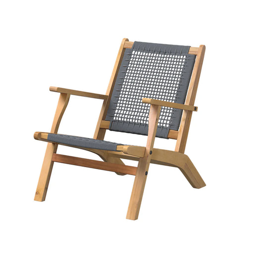 Well Traveled Living Vega Natural Stain Outdoor Chair in Gray Cording | GW STORE