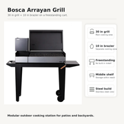 Bosca Block Arrayan - 40 Inch Modular Freestanding Charcoal Grill | GW STORE