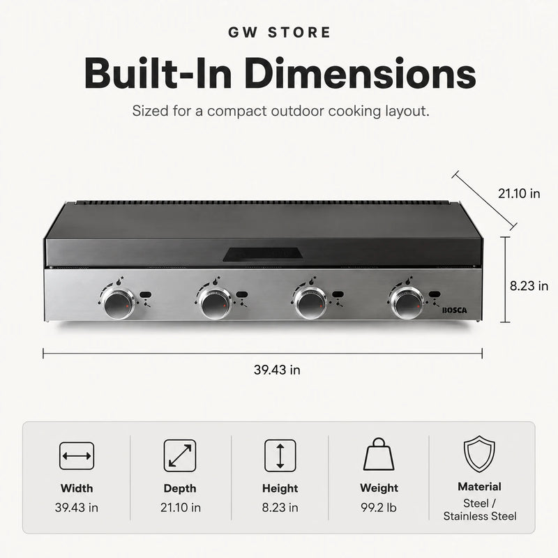 Bosca Block 1000 Built-In Gas Grill | GW STORE