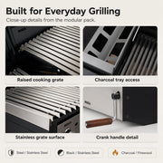 Bosca Pack Block Wood Brazier 250 + Block 500 20" Built-in Charcoal Grill + Block 750 30" Built-in Grill | GW STORE